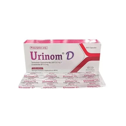 Urinom D (Tamsulosin Hydrochloride + Dutasteride 0.4mg+0.5mg) Rx